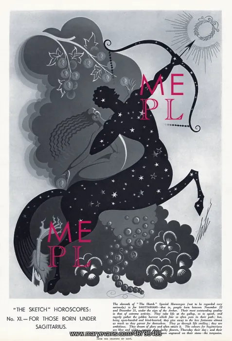 : Signs of the Zodiac by Erte - Sagittarius : Signs of the Zodiac by Erte - Sagittarius