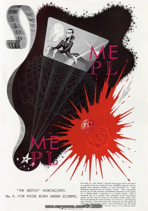 : Signs of the Zodiac by Erte - Scorpio : Signs of the Zodiac by Erte - Scorpio