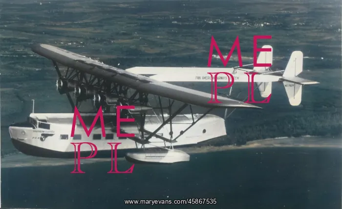 : Sikorsky S-40 of Pan Am (forward view) aloft : Sikorsky S-40 of Pan Am (forward view) aloft