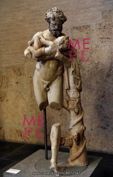 : Silenus with the infant Dionysus. Roman statue : Silenus with the infant Dionysus. Roman statue