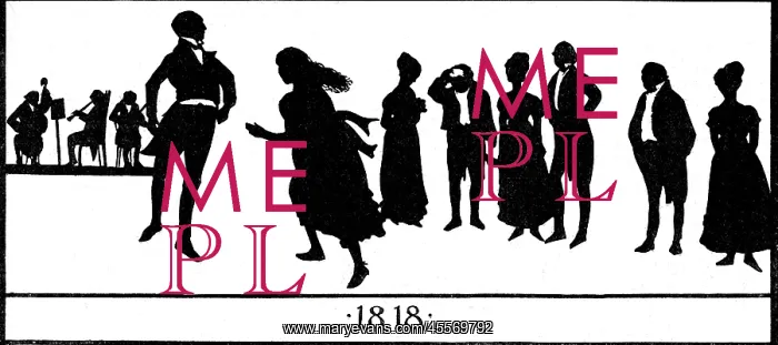 : Silhouette of a 19th century dance : Silhouette of a 19th century dance