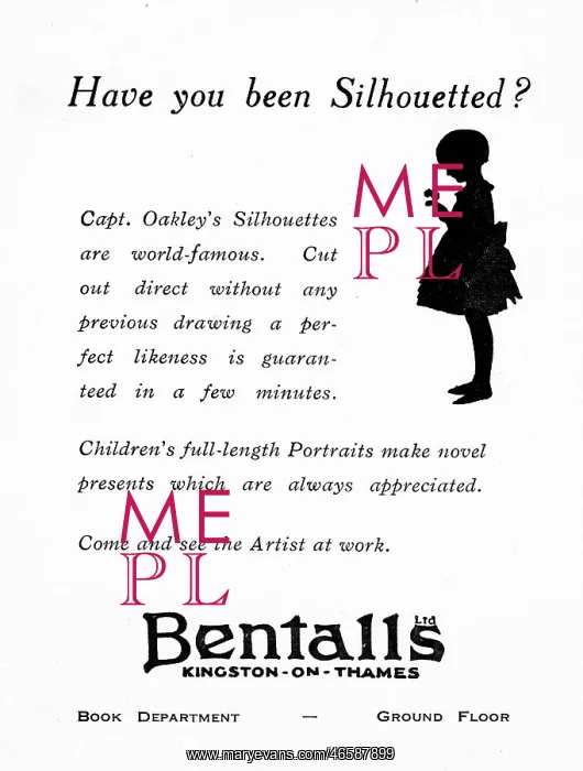 : Silhouette advertisement for H. L. Oakley at Bentalls : Silhouette advertisement for H. L. Oakley at Bentalls