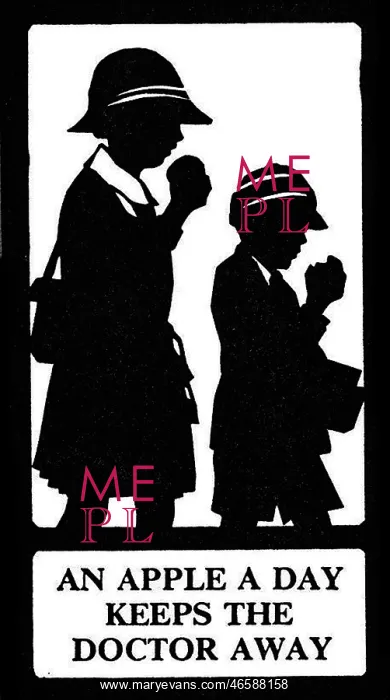 : Silhouette, An Apple a Day Keeps the Doctor Away : Silhouette, An Apple a Day Keeps the Doctor Away