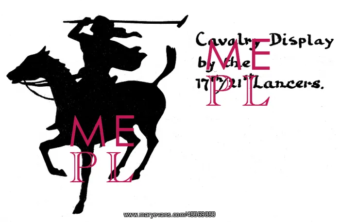: Silhouette of cavalry display, 17th / 21st Lancers : Silhouette of cavalry display, 17th / 21st Lancers