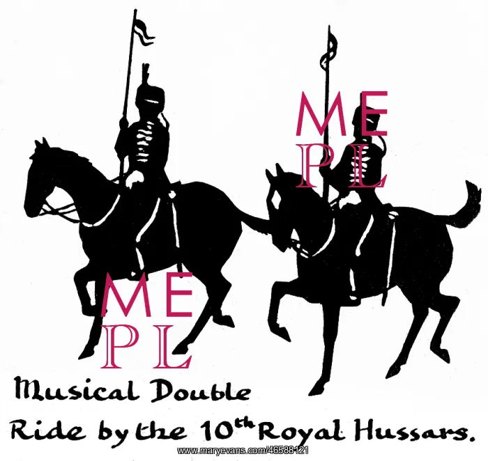 : Silhouette of cavalrymen on horseback : Silhouette of cavalrymen on horseback