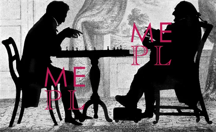: Silhouette of a chess game : Silhouette of a chess game