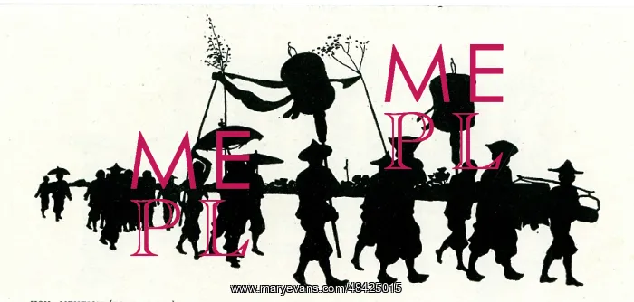  : Silhouette, Chinese parade with lanterns