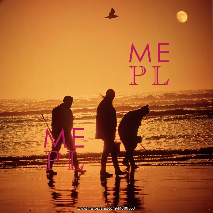  : Silhouette Of Three Clam Diggers