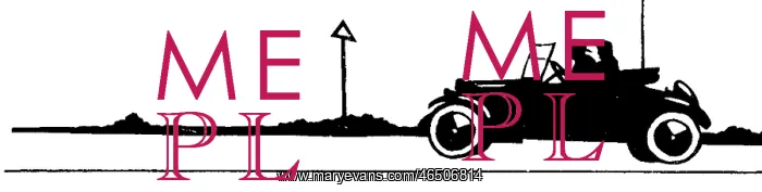 : Silhouette, couple in an open-topped car : Silhouette, couple in an open-topped car