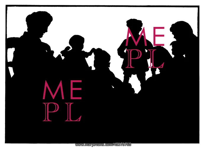 : Silhouette of family group : Silhouette of family group