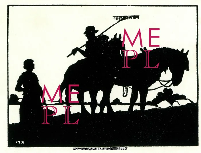  : Silhouette, Farm scene, returning from the fields