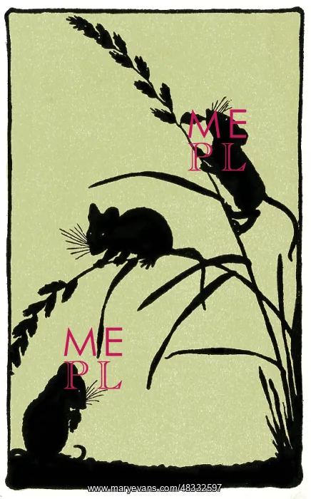  : Silhouette of field mice and corn