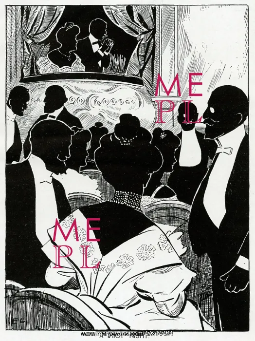 : Silhouette of the first night of theatre 1907 : Silhouette of the first night of theatre 1907