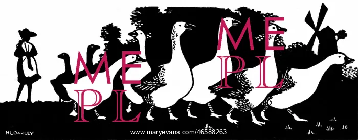 : Silhouette of geese and a windmill : Silhouette of geese and a windmill