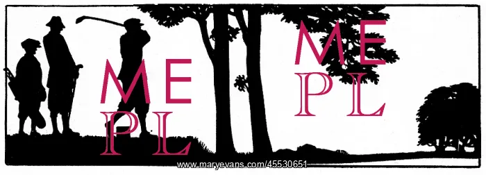 : Silhouette of a golfing scene : Silhouette of a golfing scene
