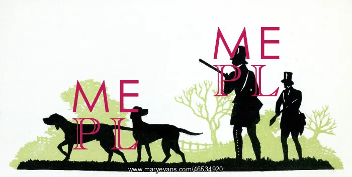 : Silhouette of hunting scene : Silhouette of hunting scene