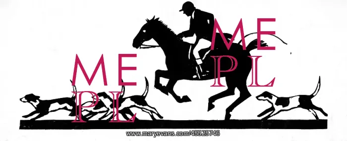 : Silhouette of huntsman and hounds : Silhouette of huntsman and hounds
