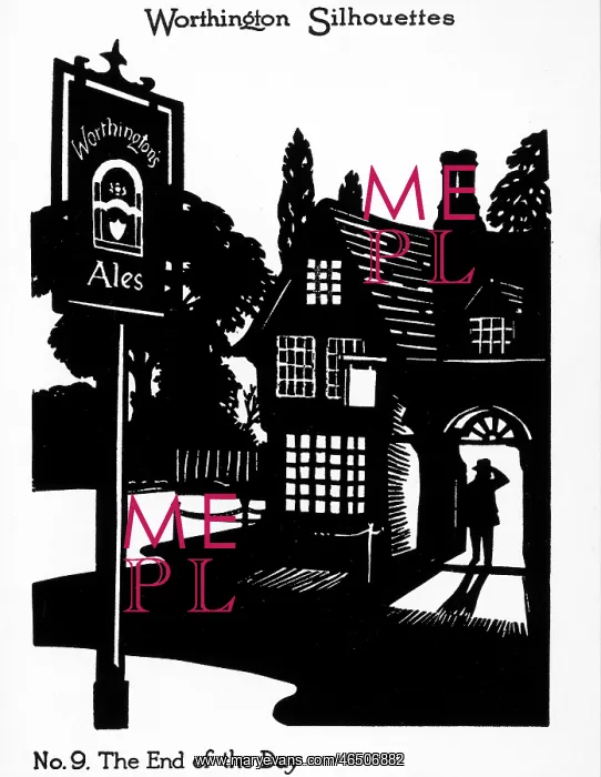 : Silhouette of a man entering a country pub : Silhouette of a man entering a country pub
