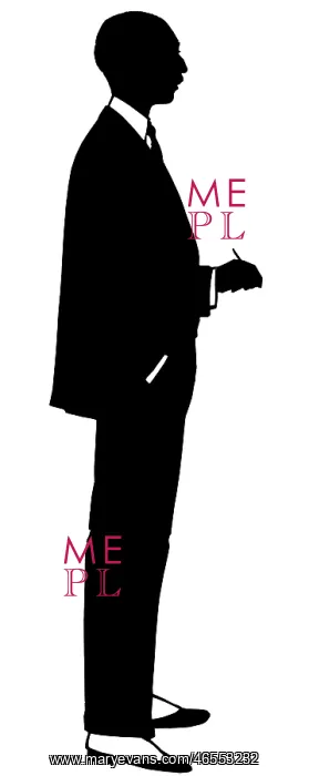 : Silhouette of man in spats : Silhouette of man in spats