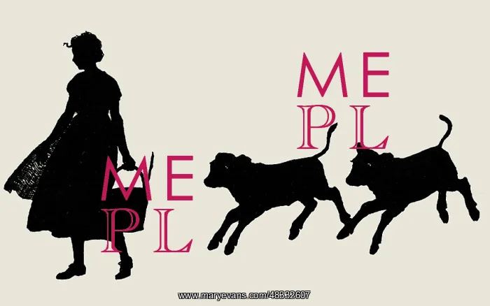  : Silhouette of milkmaid and calves