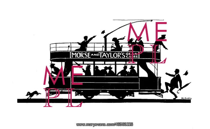 : Silhouette of people on a tram : Silhouette of people on a tram