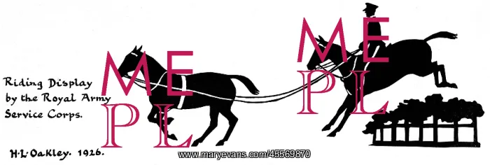 : Silhouette of a riding display, Royal Army Service Corps : Silhouette of a riding display, Royal Army Service Corps