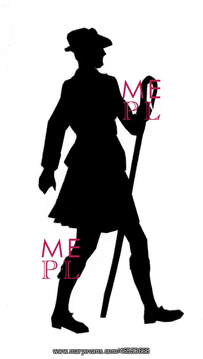 : Silhouette of Scotsman in kilt : Silhouette of Scotsman in kilt