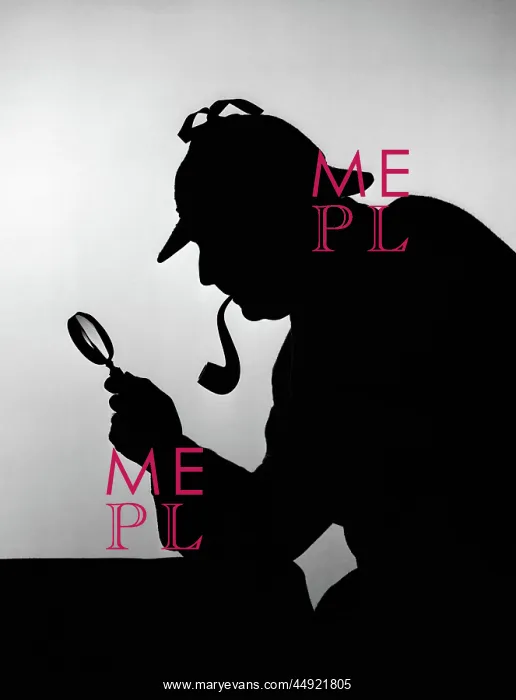 : Silhouette of sherlock holmes holding magnifying : Silhouette of sherlock holmes holding magnifying