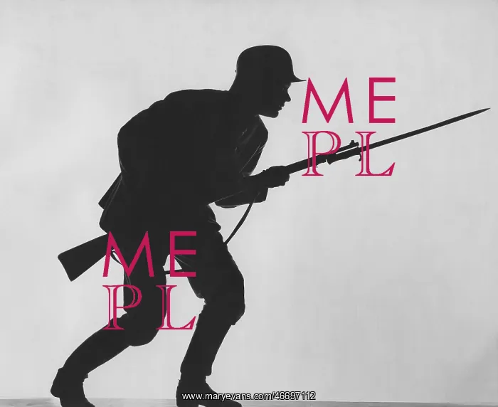 : Silhouette of a soldier : Silhouette of a soldier