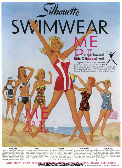 : Silhouette swimwear advertisement, 1962 : Silhouette swimwear advertisement, 1962