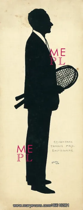 : Silhouette of a tennis player : Silhouette of a tennis player