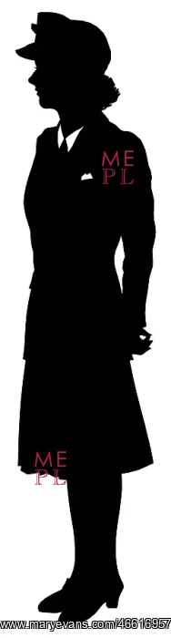 : Silhouette of a woman in uniform : Silhouette of a woman in uniform