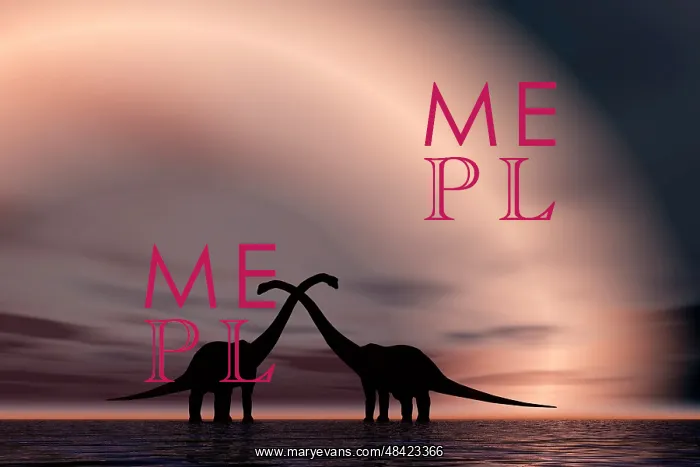 : The silhouetted forms of a pair of courting sauropod ? : The silhouetted forms of a pair of courting sauropod ?