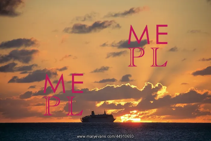  : Silhouetted Passenger Ship at Sunset