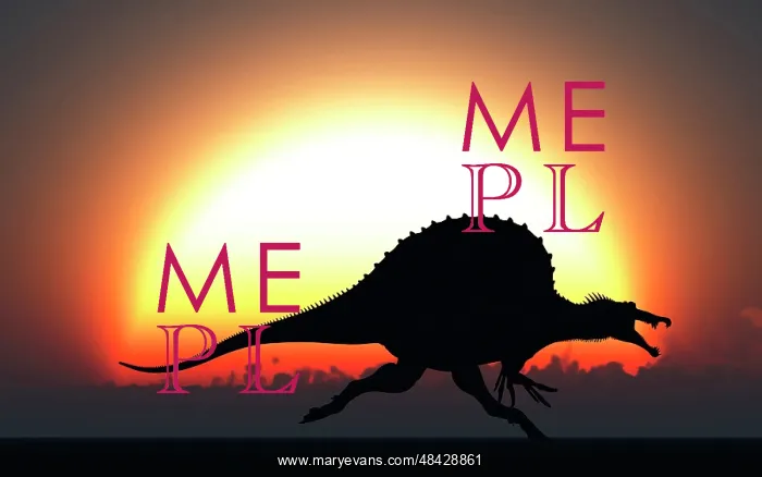 : A silhouetted Spinosaurus sprinting against a setting Sun ? : A silhouetted Spinosaurus sprinting against a setting Sun ?