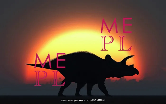 : A silhouetted Triceratops strolling past a setting Sun at ? : A silhouetted Triceratops strolling past a setting Sun at ?