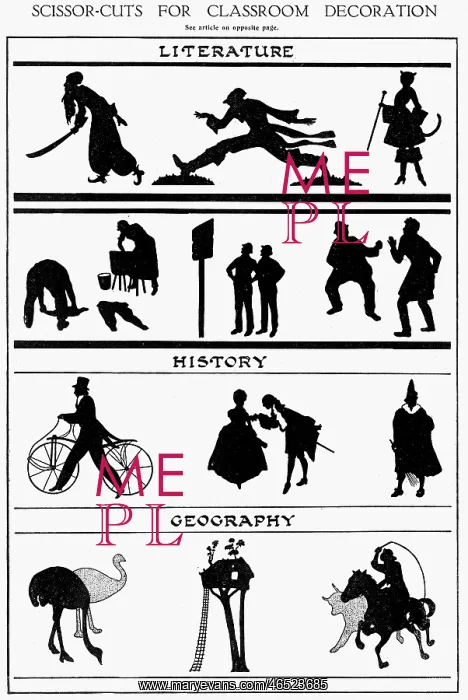 : Silhouettes for classroom decoration by H.L. Oakley : Silhouettes for classroom decoration by H.L. Oakley