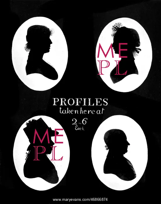 : Silhouettist advertisement, early nineteenth centurh : Silhouettist advertisement, early nineteenth centurh