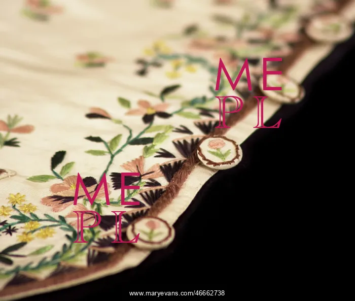 : Silk embroidered waistcoat, 1842 : Silk embroidered waistcoat, 1842