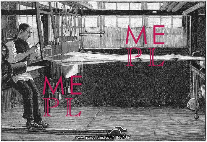: Silk weaver at work in his cottage at Bethnal : Silk weaver at work in his cottage at Bethnal