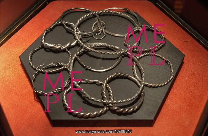 : Silver bangles, Goteborg Stadsmuseum, Gothenburg, Sweden : Silver bangles, Goteborg Stadsmuseum, Gothenburg, Sweden