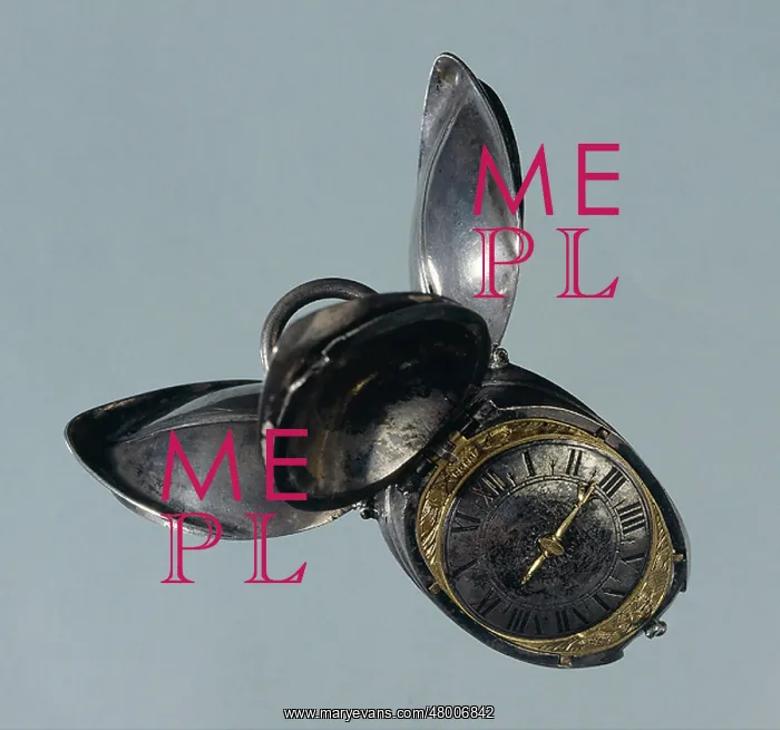 : Silver clock tulip-shaped : Silver clock tulip-shaped