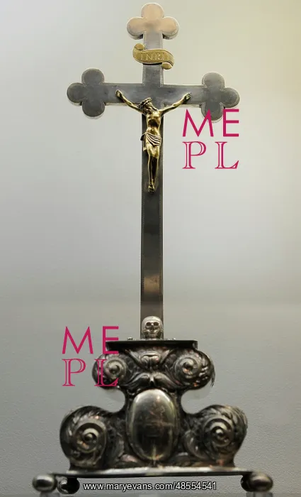 : Silver crucifix. Baroque. 1668 : Silver crucifix. Baroque. 1668