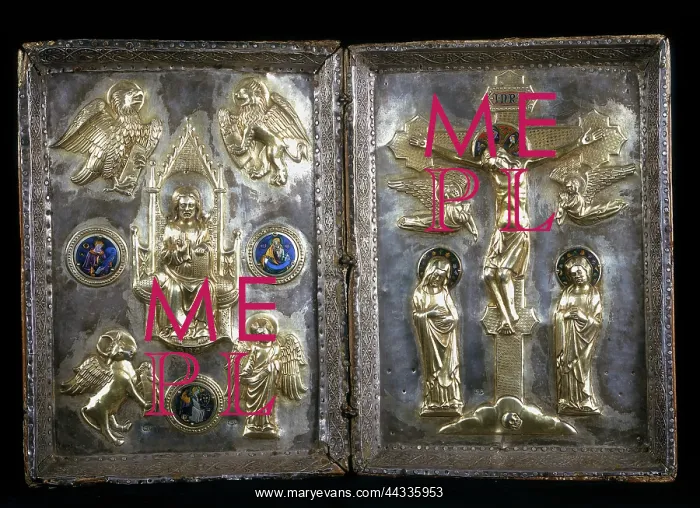 : Silver diptych of Christ Enthroned : Silver diptych of Christ Enthroned