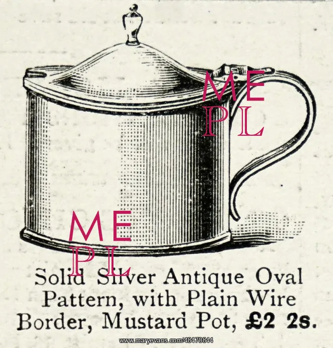 : Silver mustard pot. Advertised by Goldsmiths : Silver mustard pot. Advertised by Goldsmiths