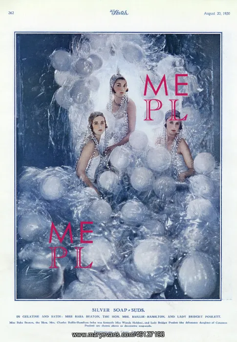 : Silver Soap Suds by Cecil Beaton in The Sketch, 1930 : Silver Soap Suds by Cecil Beaton in The Sketch, 1930