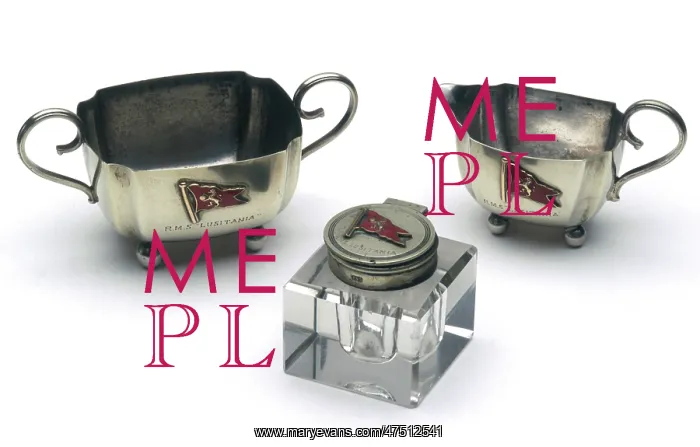 : Silver tableware from the ill-fated Lusitania : Silver tableware from the ill-fated Lusitania