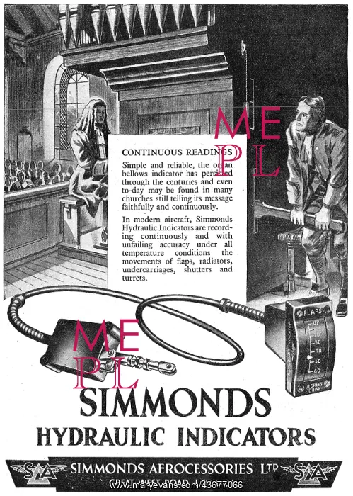 : Simmonds Aerocessories - Hydraulic Indicators : Simmonds Aerocessories - Hydraulic Indicators