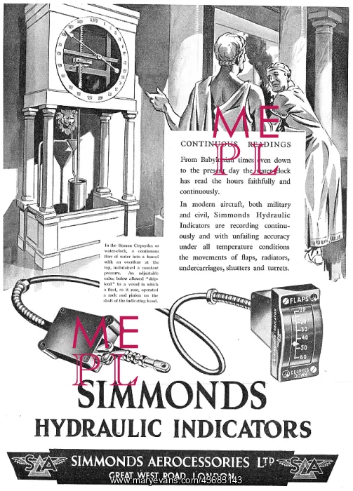 : Simmonds Aerocessories - Hydraulic Indicators : Simmonds Aerocessories - Hydraulic Indicators