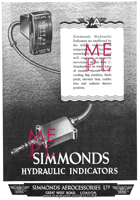 : Simmonds Aerocessories : Hydraulic Indicators : Simmonds Aerocessories : Hydraulic Indicators